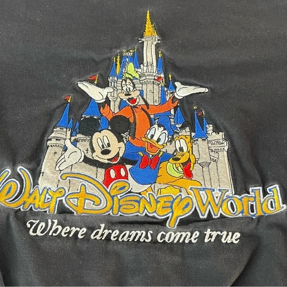 Walt Disney World Where Dreams Come True Bomber Patch Jacket Size S Full Zip - Picture 3 of 14
